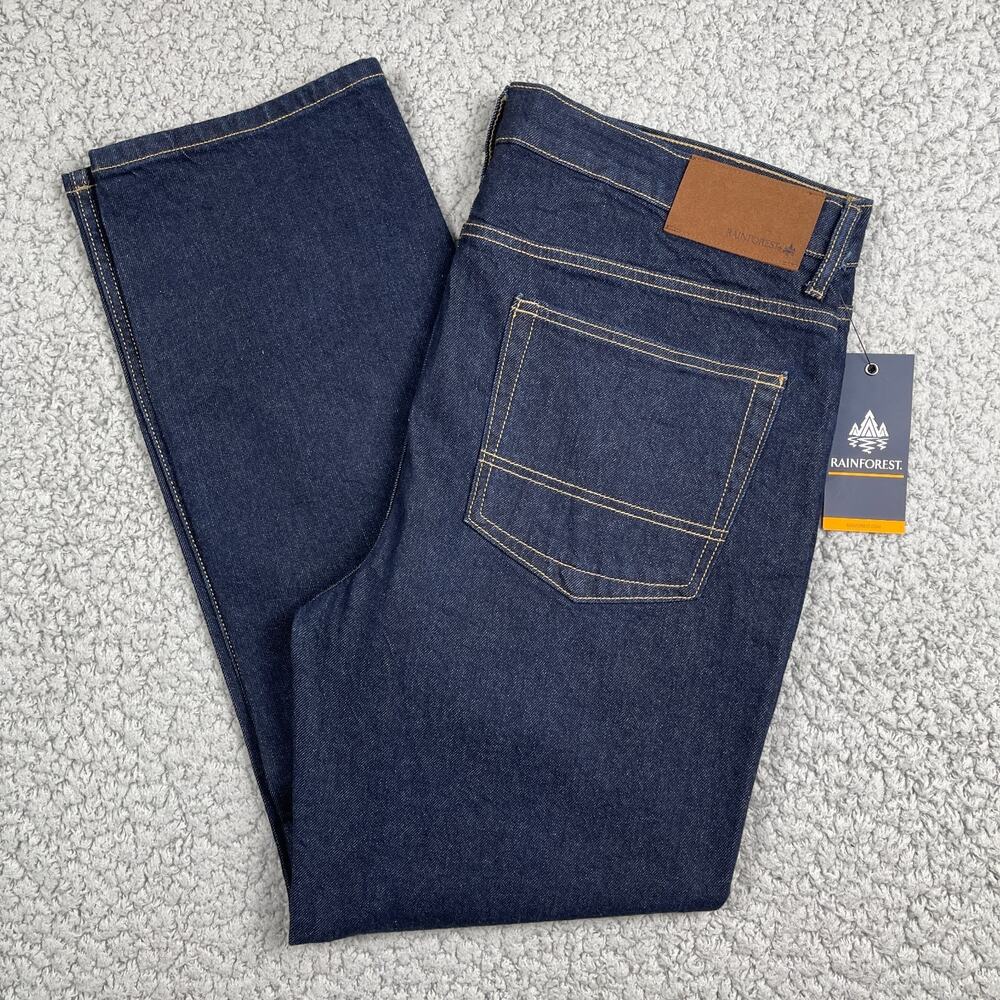Rainforest Dark Indigo Wash Jeans Mens 36X30 Amerigo Stretch 5-Pocket MSRP $79